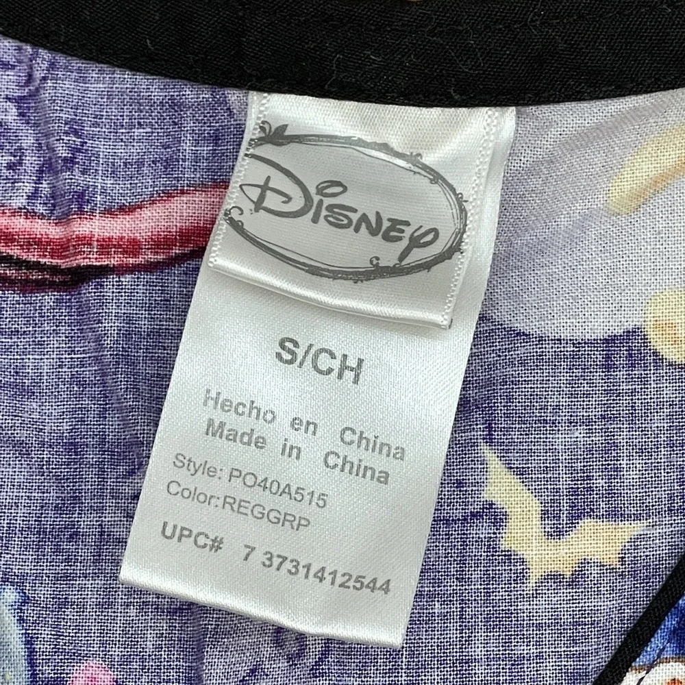 Disney Scrub Top Small Purple Pooh‎ Bear Eeyore Halloween Happy Haunting